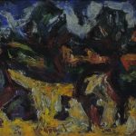 Tri krstine 1964 ulje na lesonitu 693x1205cm